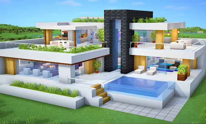 build minecraft house castle spawn lobby hub farm map for minecraft java bedrock