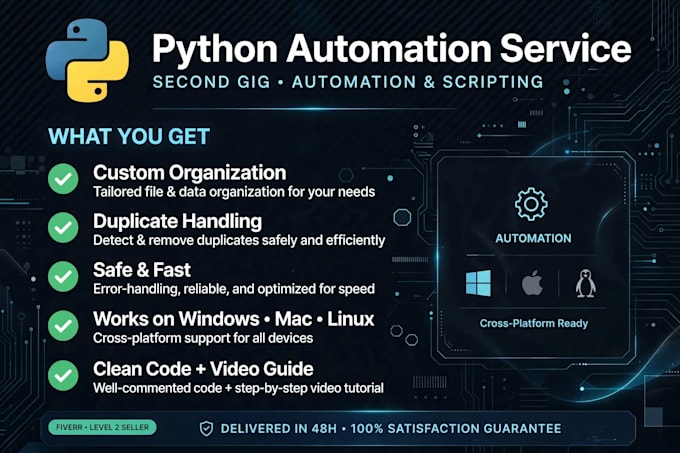 create python script to organize messy folders