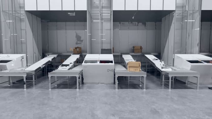 do 3d industrial animation factory warehouse automation logistics visualization