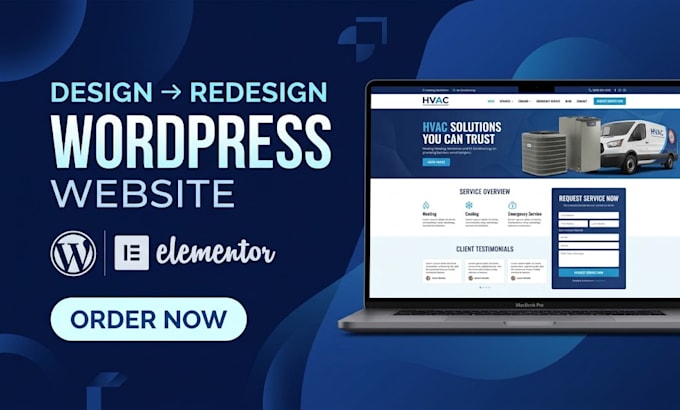create wordpress website design, development, redesign with elementor