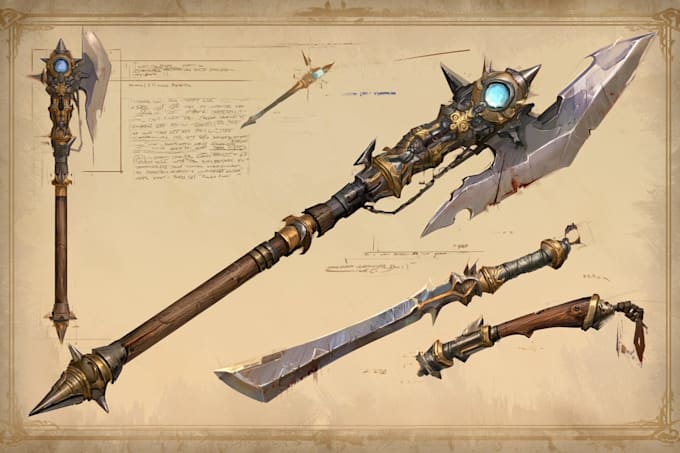 design unique weapons illustrations