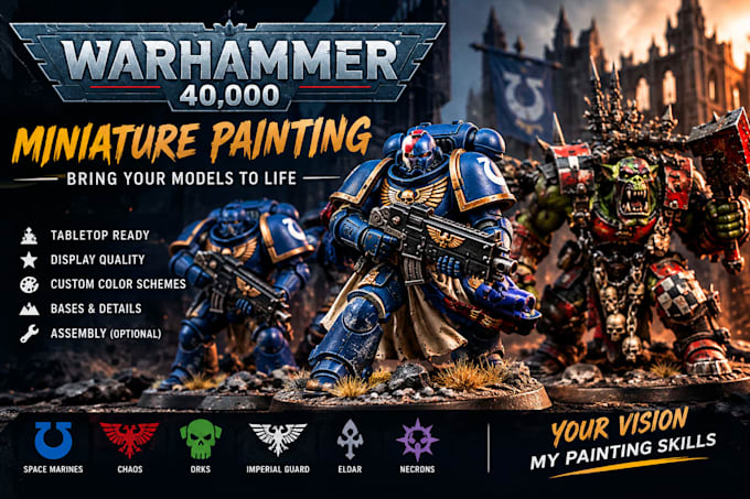 paint your warhammer 40k miniatures for tabletop and display
