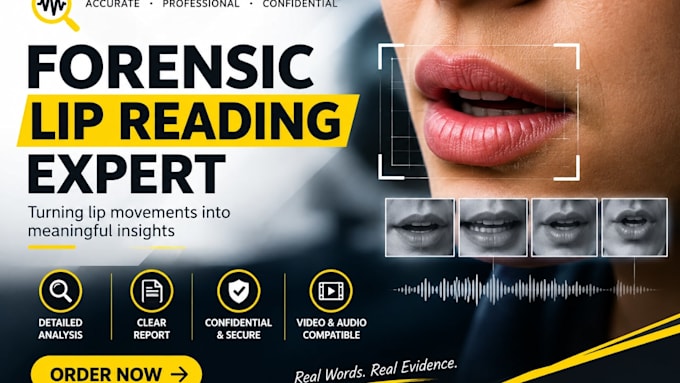do forensic lip reading, cctv analysis, silent speech and video transcription