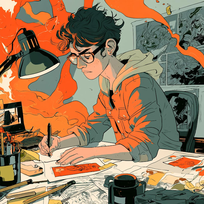 comic book illustration with comic book illustrator