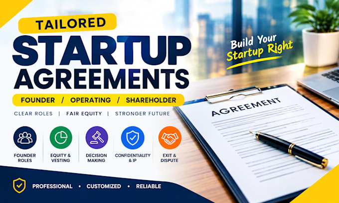draft founder, operating and shareholder agreements for startups