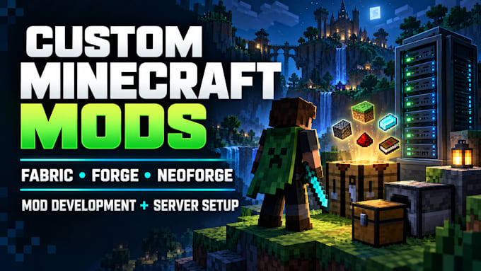 develop custom minecraft fabric forge or neoforge mods and server setup