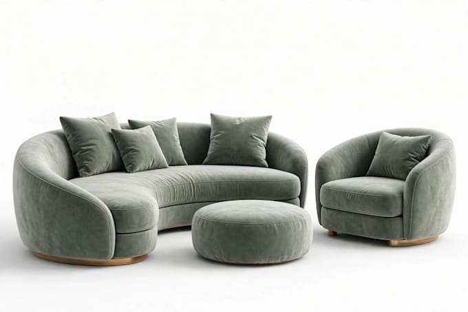 design modern luxury bed and sofa with 3d render