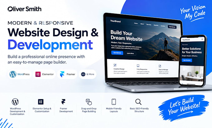 build wordpress elementor framer modern drag and drop using website builder