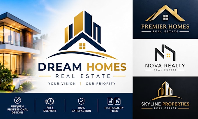 design a modern real estate logo