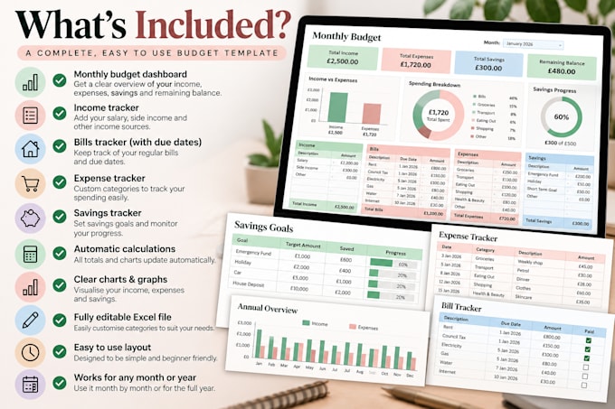 create a personal budget spreadsheet with automatic dashboard