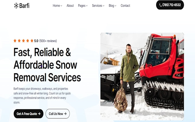build squarespace snow removal snow plowing quote website