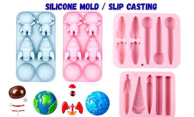 create custom silicone mold plastic injection mold slip casting mold print stl