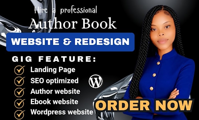 design an author website, book author website or ebook website