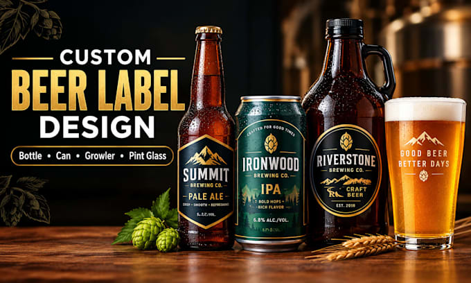 create a beer label for growler, pint glass, can or bottle