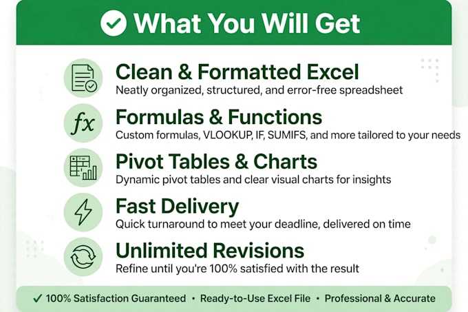 do excel data entry, data cleaning, and excel formulas work
