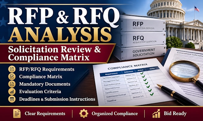 analyze rfp rfq requirements and create a compliance matrix