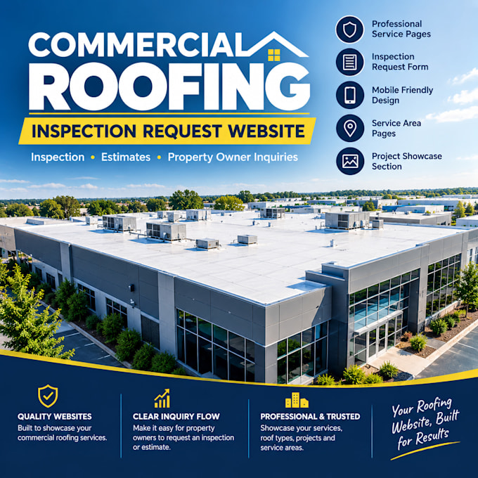 build a commercial roofing website for inspection requests