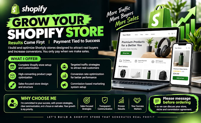 help generate shopify sales on a commission basis