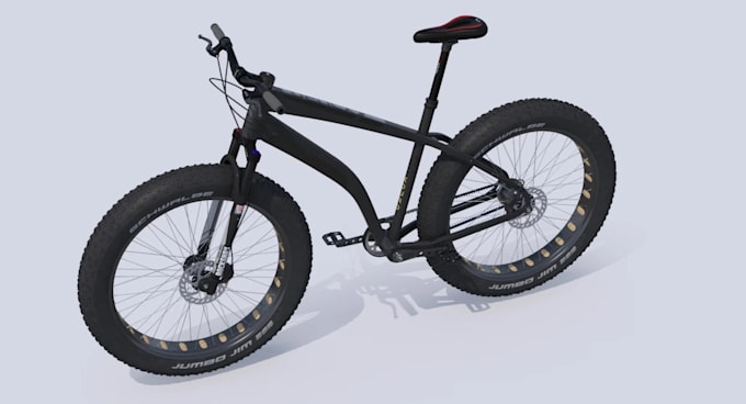 create a realistic 3d bicycle model and product render