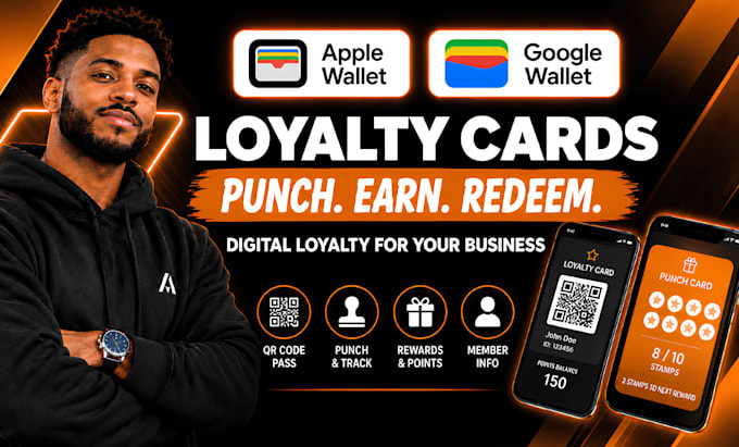 create apple wallet google wallet digital loyalty card qr code punch card reward
