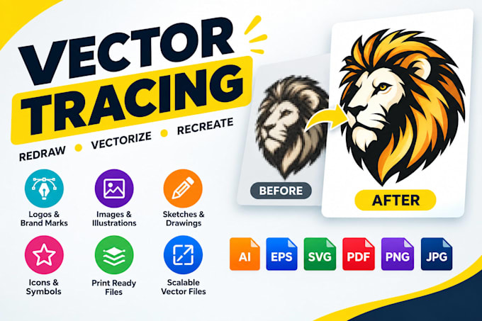 vector tracing, vectorize image, convert image or logo to vector file