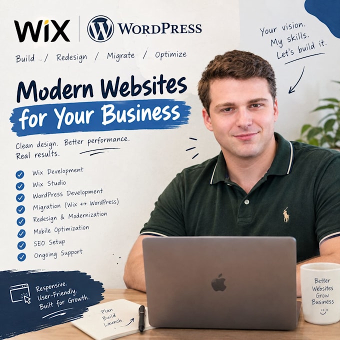 build, redesign, migrate wix to wordpress or wordpress to wix
