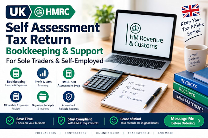 do UK self assessment tax return bookkeeping hmrc for sole traders self employed