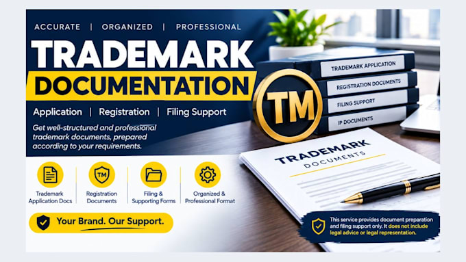 prepare trademark documentation, application and registration document