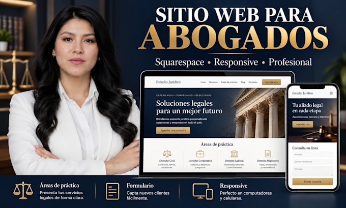 disenar sitio web responsive para abogados y bufetes en squarespace