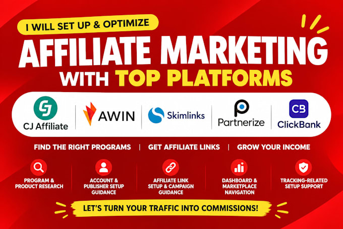 setup and optimize cj awin skimlinks partnerize clickbank affiliate marketing