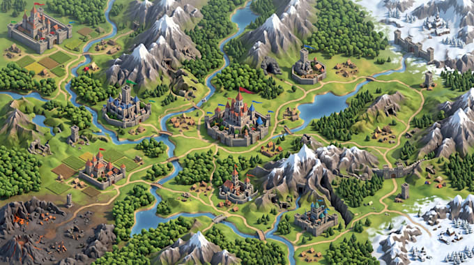 design fantasy map, rpg map, medieval map, kingdom and adventure maps