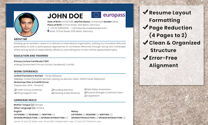 format, clean, and redesign your resume or CV