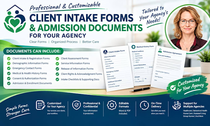 create client intake forms and admission documents for your agency