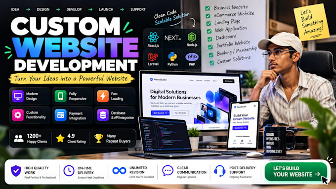 build website, website development, full stack developer, front end developer
