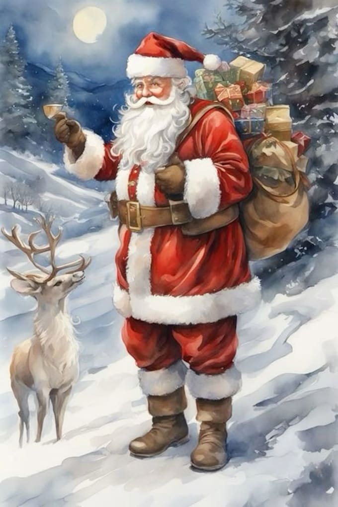 draw a cute santa claus portrait