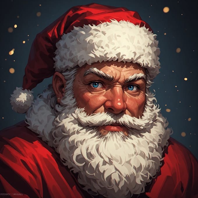 illustrate original santa christmas portraits