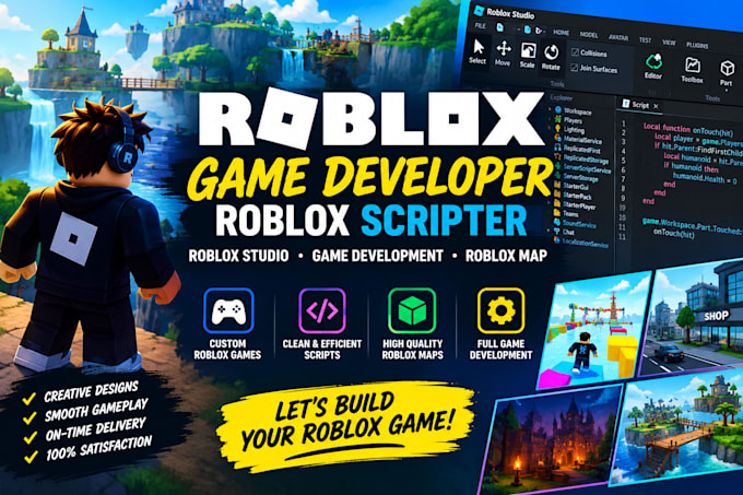 roblox game developer roblox scripter roblox studio game development roblox map