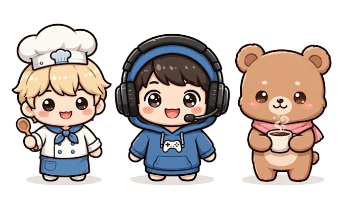 draw cute cartoon character and mascot design