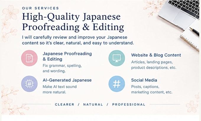 proofread and improve your japanese content