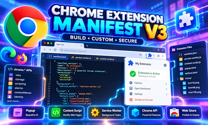 build browser extension scripts for chrome, firefox, edge