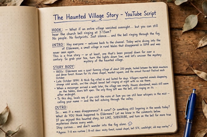 write engaging youtube script and story