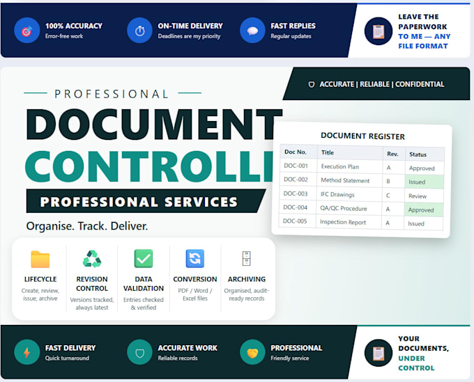 provide professional document control, aconex, and excel support