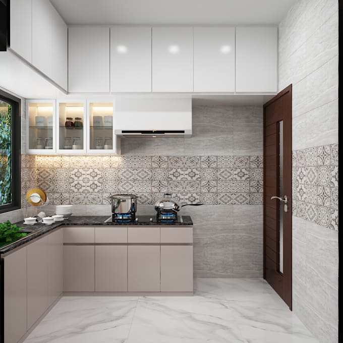 design a modern kitchen interior in 3d