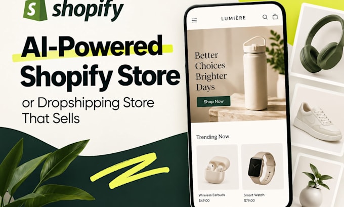 build a profitable ai shopify dropshipping store or shopify website