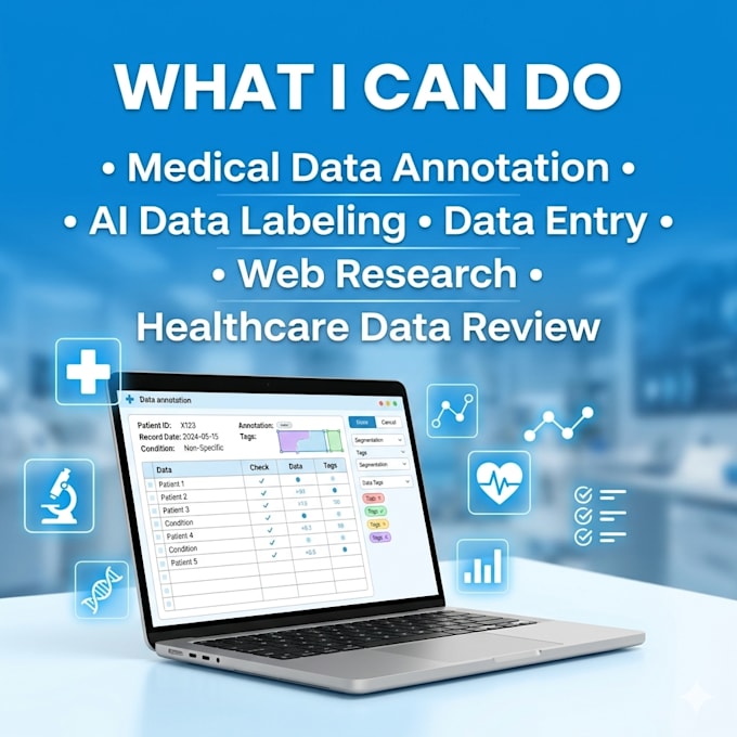 do medical data annotation, data entry and web research