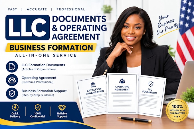 prepare llc document, operating agreement and business formation docs