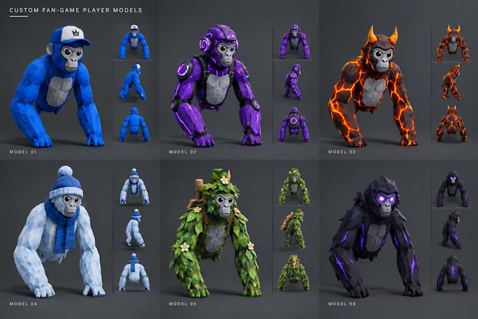 create a custom gorilla tag fan game player model