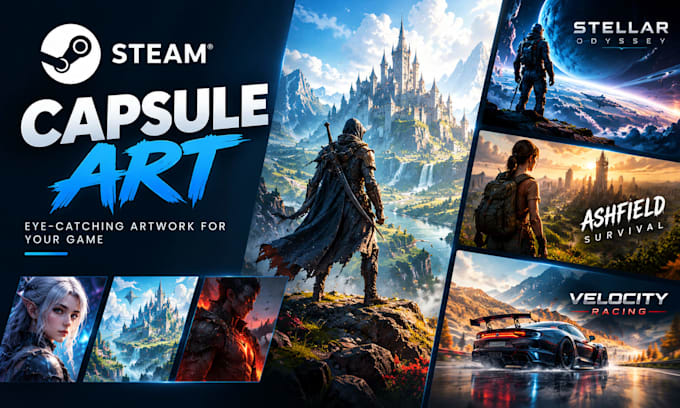 create steam capsule art and game art illustrations