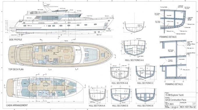 design ga plans, 2d cad drawings, and structural construction plans