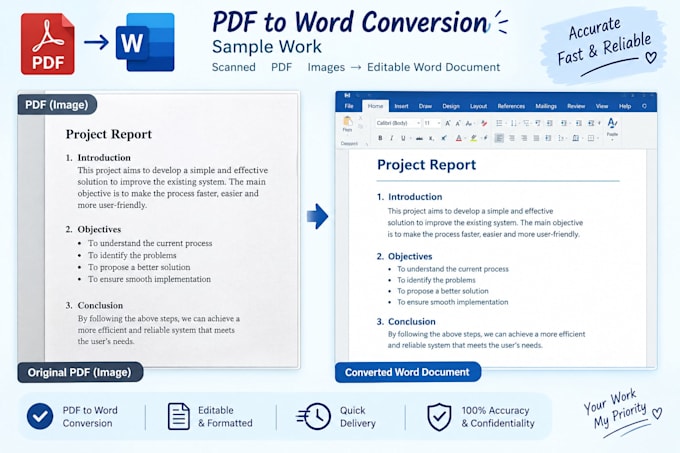 do excel data , pdf to excel, word formattinh work